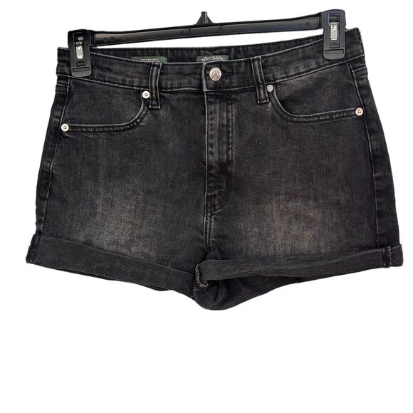Wild Fable SZ 8/29R Cuffed Jean Shorts Highest-Rise Pockets Zip-Fly Black Wash - Picture 1 of 7